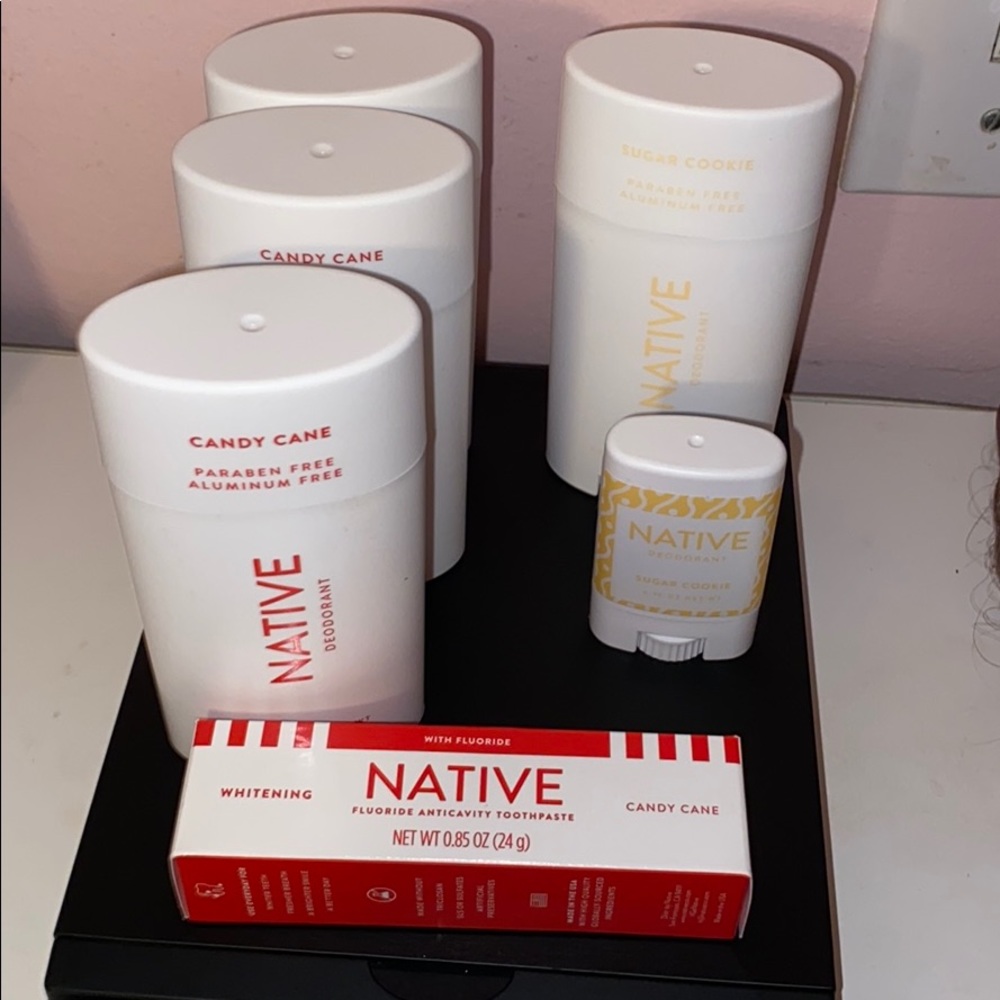 Lot of native deodorant & toothpaste